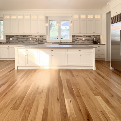 4" x 3/4" Solid Hickory Fawn Low Gloss Hardwood Flooring