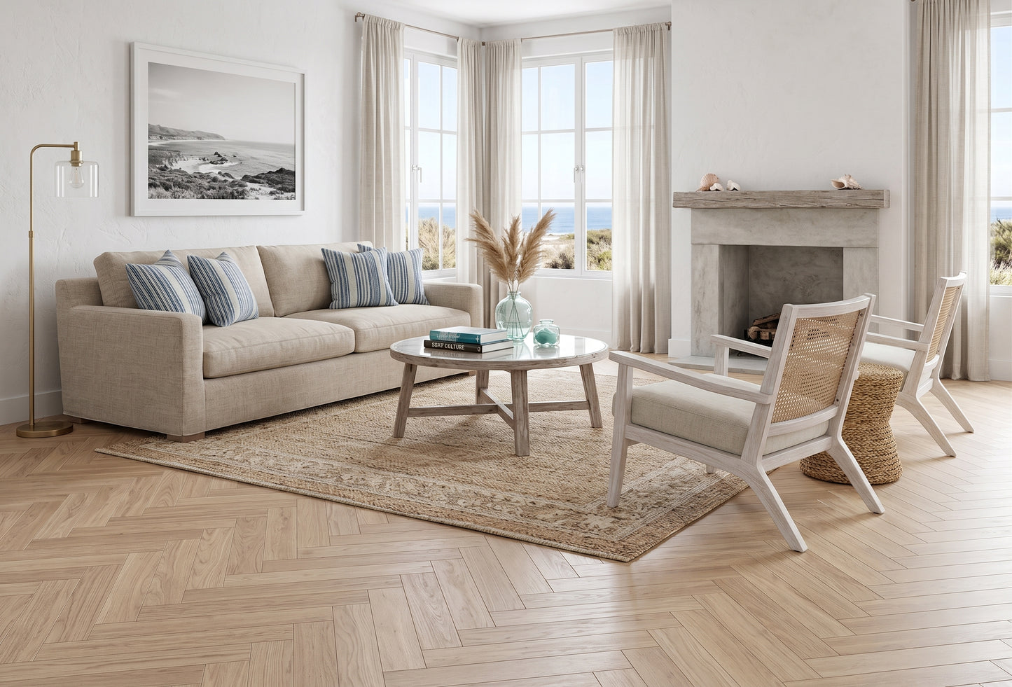 5" x 3/4" Solid Unfinished White Oak Herringbone Hardwood Flooring -- Multiple Lengths Available