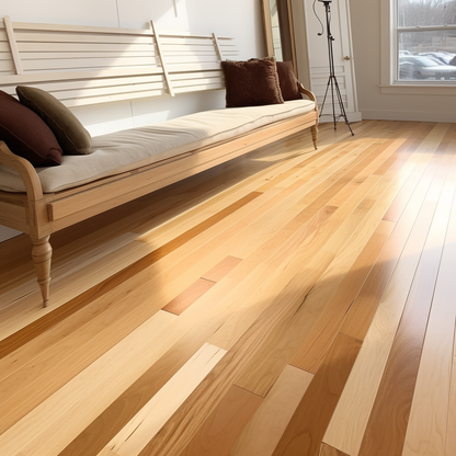 2 1/4" x 3/4" Solid Hickory Natural Hardwood Flooring