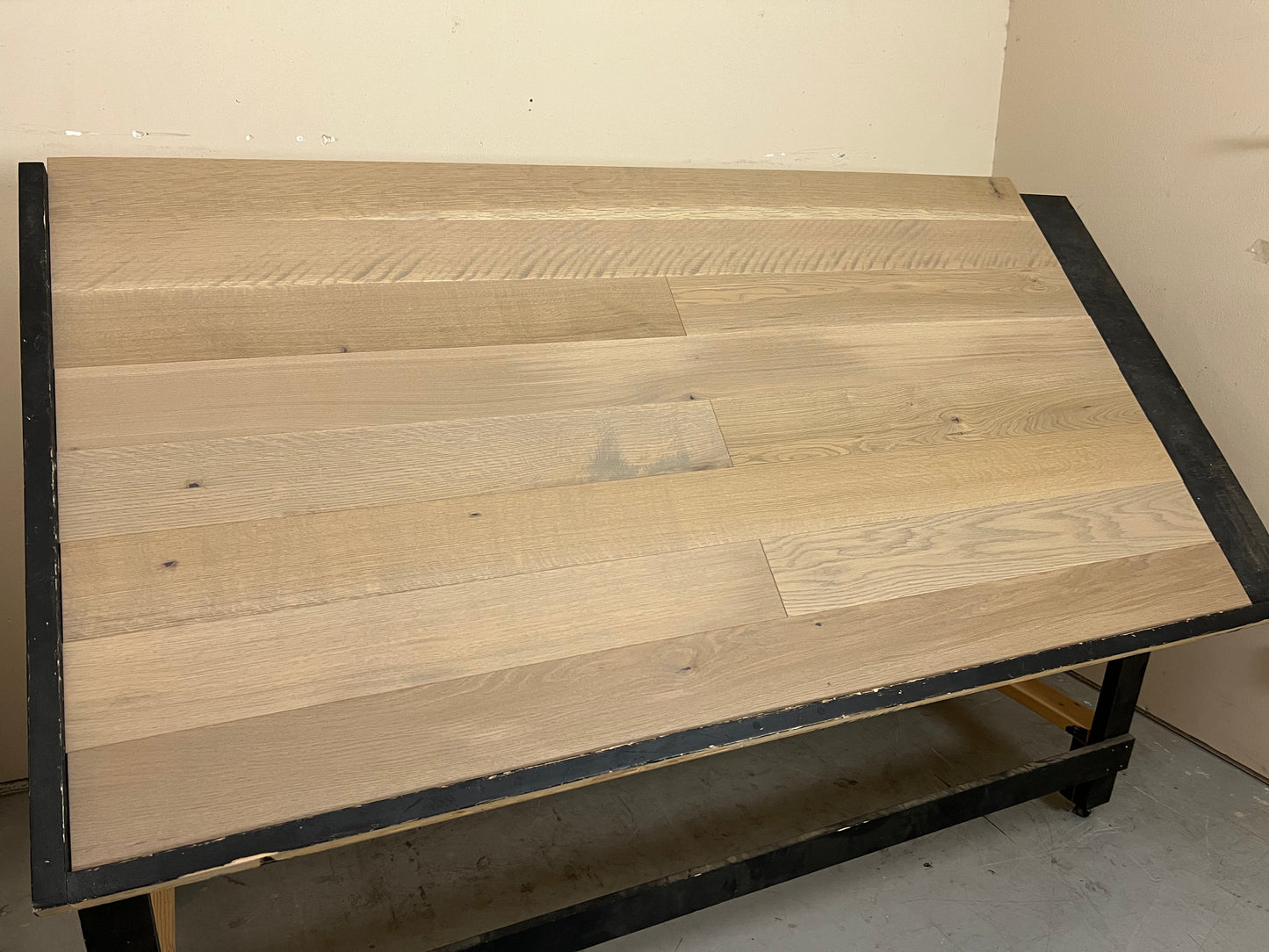 6" x 5/8" Engineered White Oak Tailored Taupe stain Rift & Quartered Hardwood Flooring
