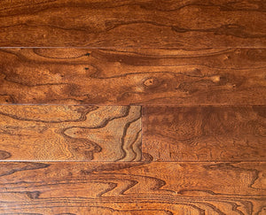 5" x 9/16" Engineered Elm Tobacco Stain Hand Scraped Hardwood Flooring