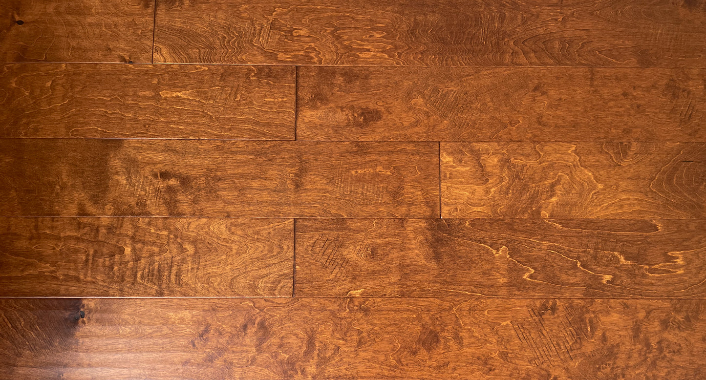 6 1/2" x 3/8" Engineered Birch Cayenne Stain Hardwood Flooring