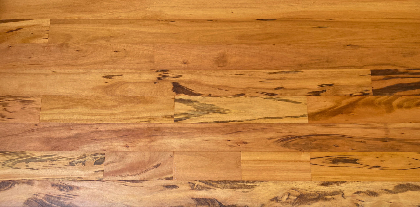 5" x 1/2" Engineered Tigerwood Wirebrushed Natural Stain Hardwood Flooring