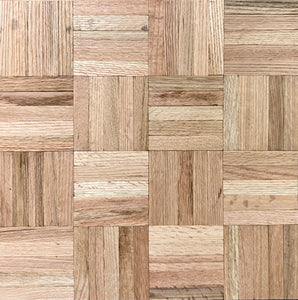 19" x 19" x 5/16" Solid Red Oak Unfinished 5-slat Parquet Hardwood Flooring