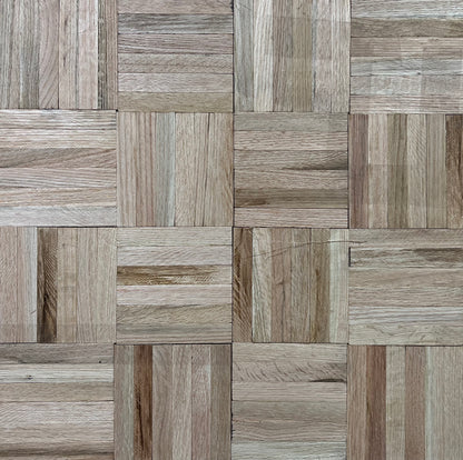 11" x 11" x 5/16" Unfinished Red Oak 6-slat Parquet Hardwood Flooring