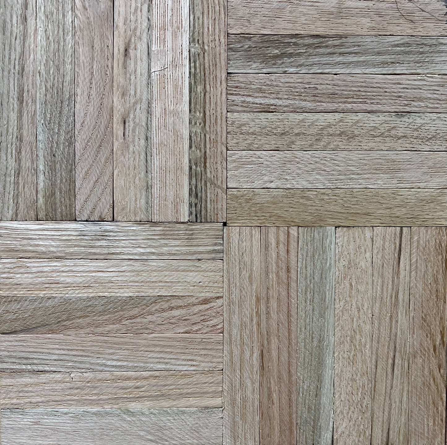 11" x 11" x 5/16" Unfinished Red Oak 6-slat Parquet Hardwood Flooring