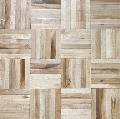 19" x 19" x 5/16" Unfinished Hard Maple 6-slat Parquet Hardwood Flooring