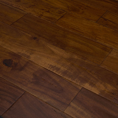 4 3/4" x 9/16" Engineered Acacia Toffee Hand-Scraped Hardwood Flooring