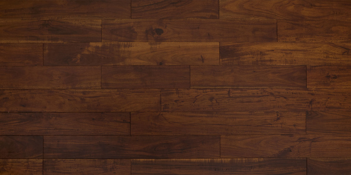 4 3/4" x 9/16" Engineered Acacia Toffee Hand-Scraped Hardwood Flooring