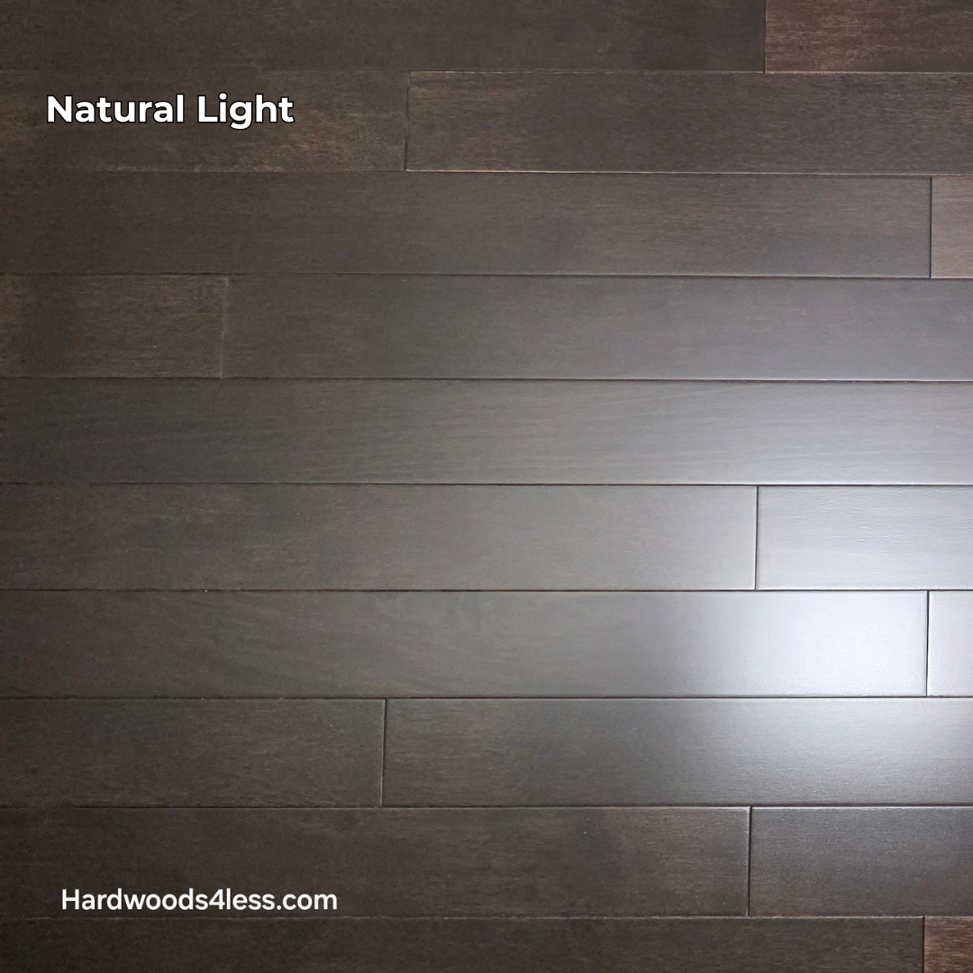 3 5/8" x 3/4" Solid Brazilian Oak Burnt Umber Hardwood Flooring. Shown in natural lighting.