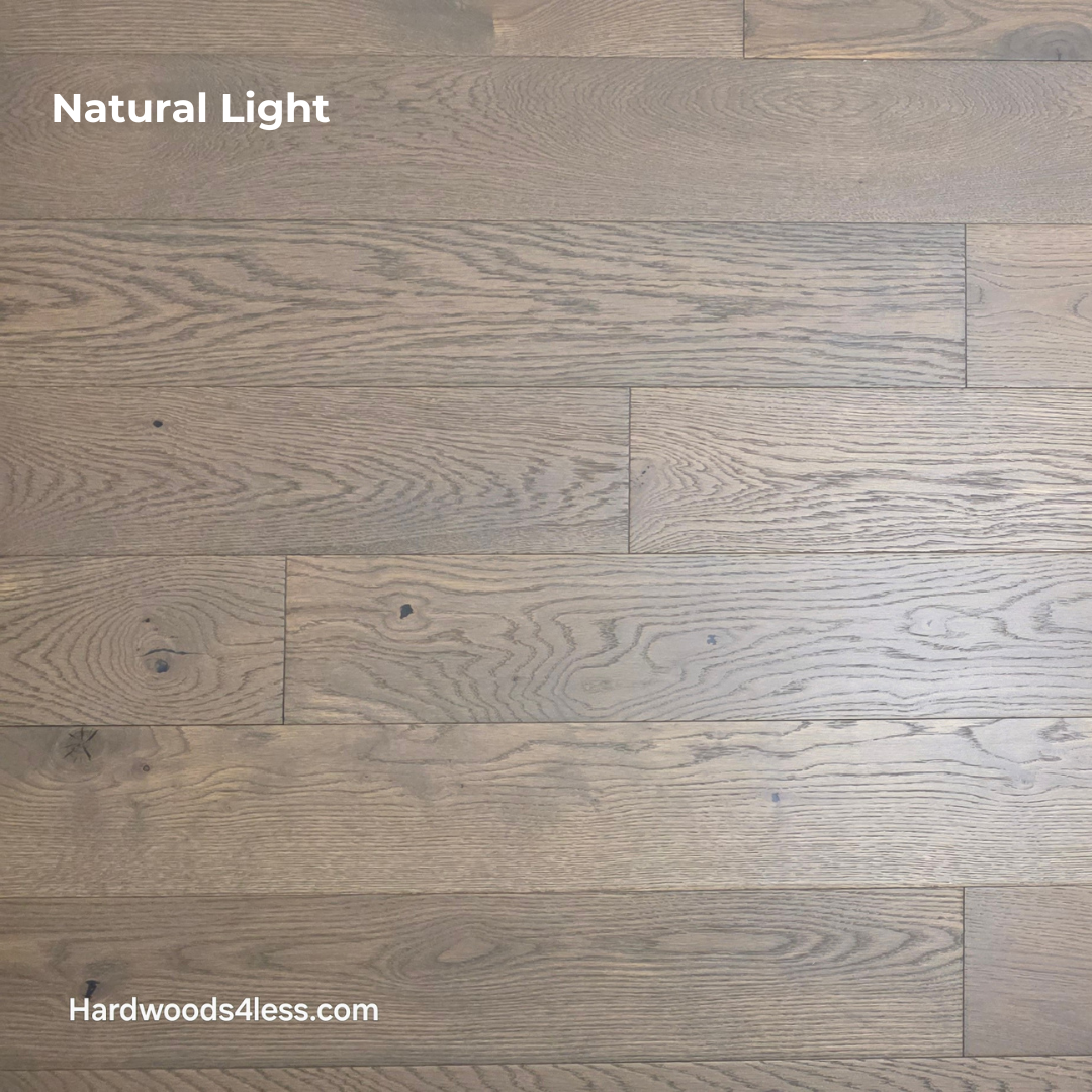 5 7/8" x 9/16" Engineered European Oak Roanoke Ridge Hardwood Flooring shown in natural lighting.
