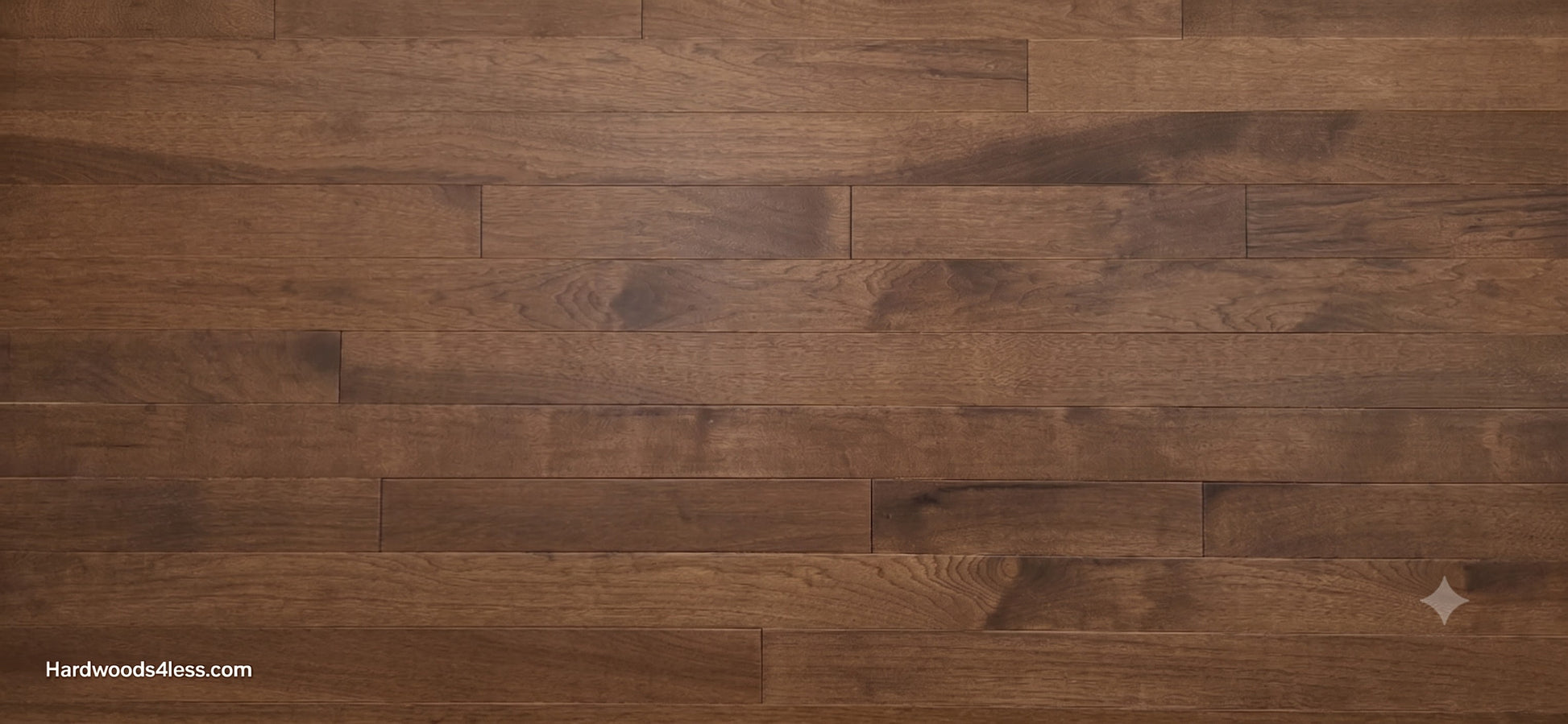 5" x 3/4" Solid Hickory Cortado Top View