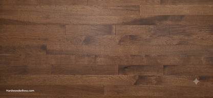 5" x 3/4" Solid Hickory Cortado Top View