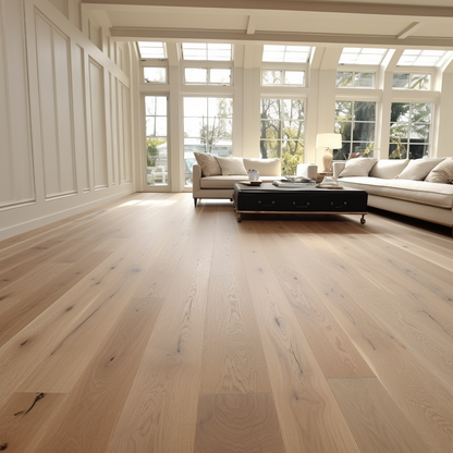 7 1/2" x 1/2" Engineered European White Oak White Rose Stain Hardwood Flooring