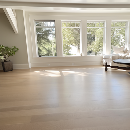 7 1/2" x 1/2" Engineered European Oak Winter White Stain Hardwood Flooring