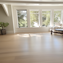 Load image into Gallery viewer, 7 1/2&quot; x 1/2&quot; Engineered European Oak Winter White Stain Hardwood Flooring
