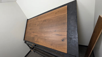 Engineered European Oak Beamline Hardwood Flooring with black rack 