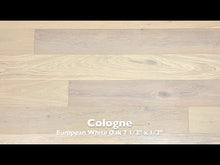 Load and play video in Gallery viewer, 7 1/2&quot; x 1/2&quot; Engineered European White Oak Cologne Stain Hardwood Flooring
