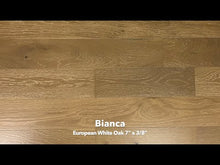 Load and play video in Gallery viewer, 7&quot; x 3/8&quot; Engineered European White Oak Bianca Stain Hardwood Flooring

