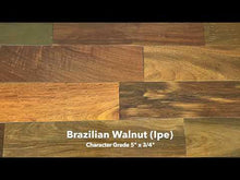 Load and play video in Gallery viewer, 5&quot; x 3/4&quot; Brazilian Walnut Ipe Character Prefinished Hardwood Flooring
