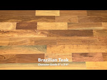 Load and play video in Gallery viewer, 5&quot; x 3/4&quot; Brazilian Teak Character Prefinished Hardwood Flooring
