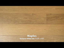 Load and play video in Gallery viewer, 7 1/2&quot; x 1/2&quot; Engineered European White Oak Naples Stain Hardwood Flooring

