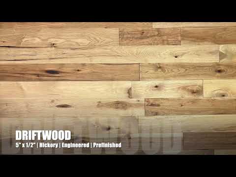 5" x 1/2" Engineered Hickory Driftwood Low Gloss Hardwood Flooring