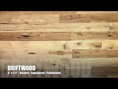 5" x 1/2" Engineered Hickory Driftwood Low Gloss Hardwood Flooring