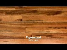 Load and play video in Gallery viewer, 3 1/4&quot; x 3/4&quot; Tigerwood Prefinished Character Hardwood Flooring
