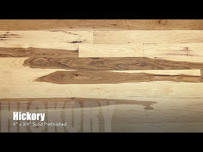 4" x 3/4" Solid Natural Hickory Low Gloss Hardwood Flooring