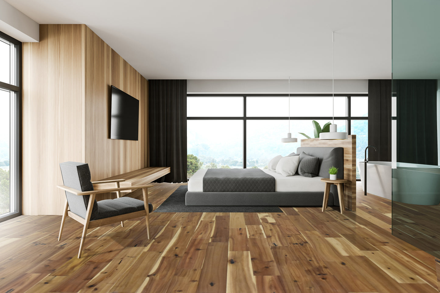 4 1/4 x 5/8 Solid Acacia Natural Stain Hardwood Flooring –