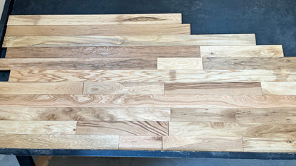 3 1/4" x 3/4" White Oak Natural Wire-Brushed Hardwood Flooring
