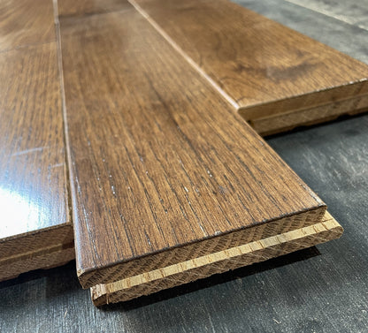 2 1/4 x 3/4 Solid Oak Sepia Stain Prefinished Hardwood Flooring