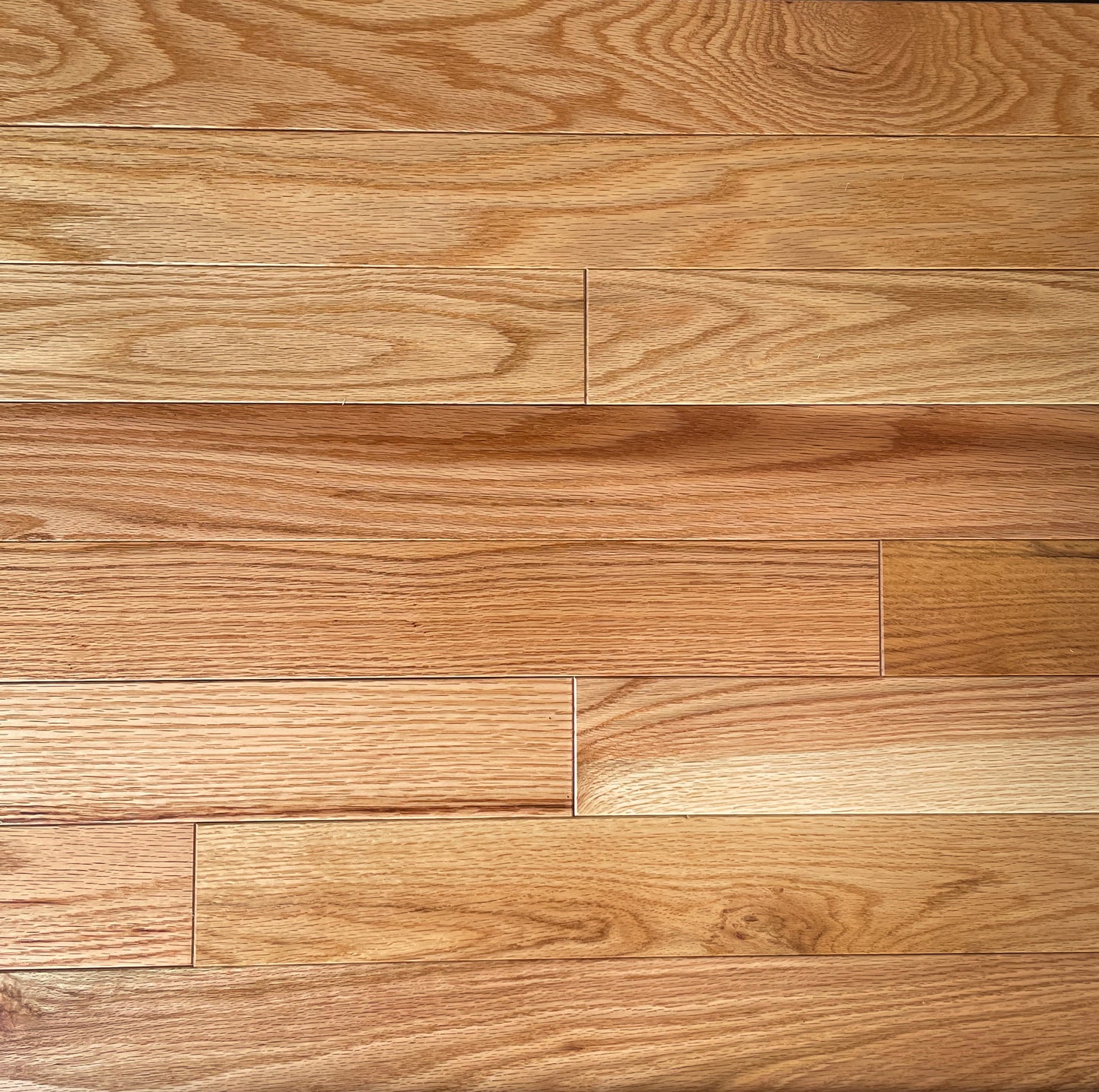 2 1/4 x 3/4" Solid Red Oak Natural Stain Prefinished Hardwood Flooring