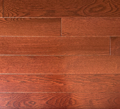 2 1/4 x 3/4 Solid Oak Carmine Stain Prefinished Hardwood Flooring