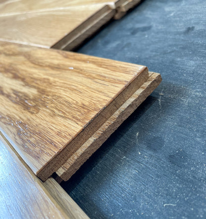 2 1/4 x 3/4" Solid White Oak Natural Stain Prefinished Hardwood Flooring