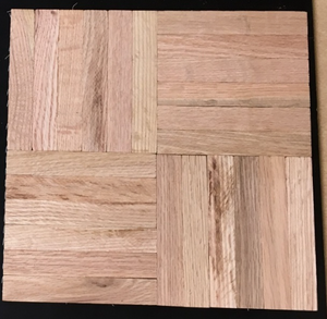 11 x 11 x 5/16" Solid Red Oak Unfinished Parquet Hardwood Flooring