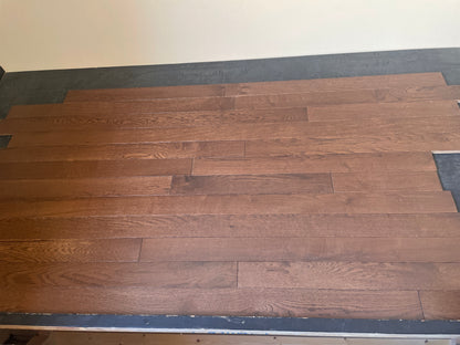 3 1/4 x 3/4 White Oak Metro Brown Stain Prefinished Hardwood Flooring